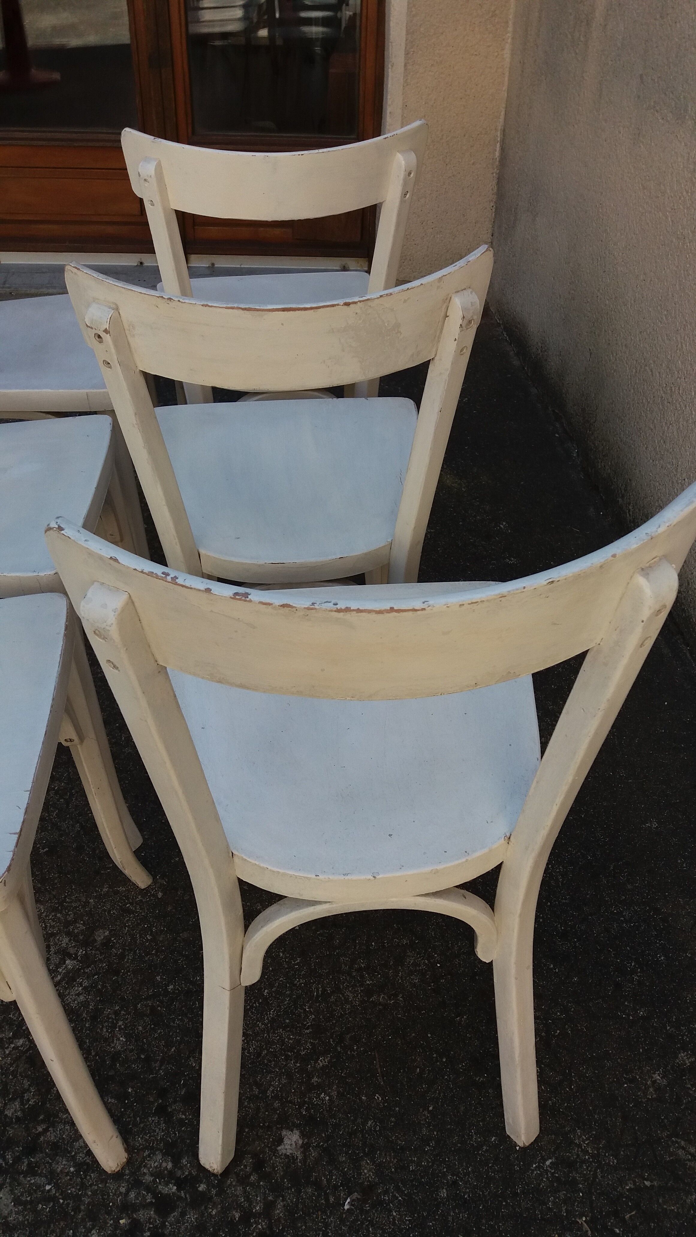 6 white Bistro chairs