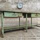Old workbench kitchen island steel with wood