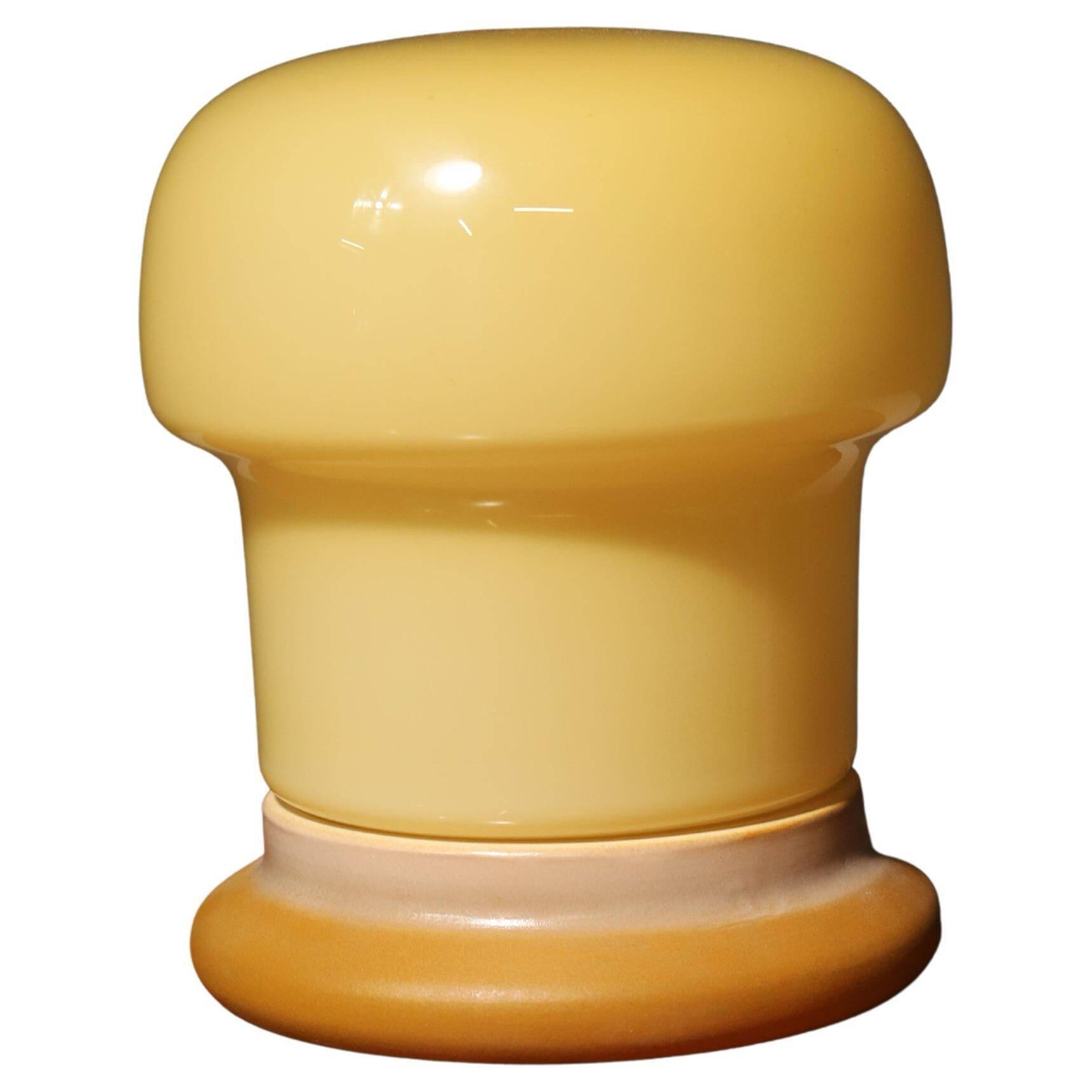 Opal glass mushroom table lamp, designed by Karel Volf, 1970´s, Czechoslovakia