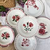 Mismatched vintage dinner plates x6