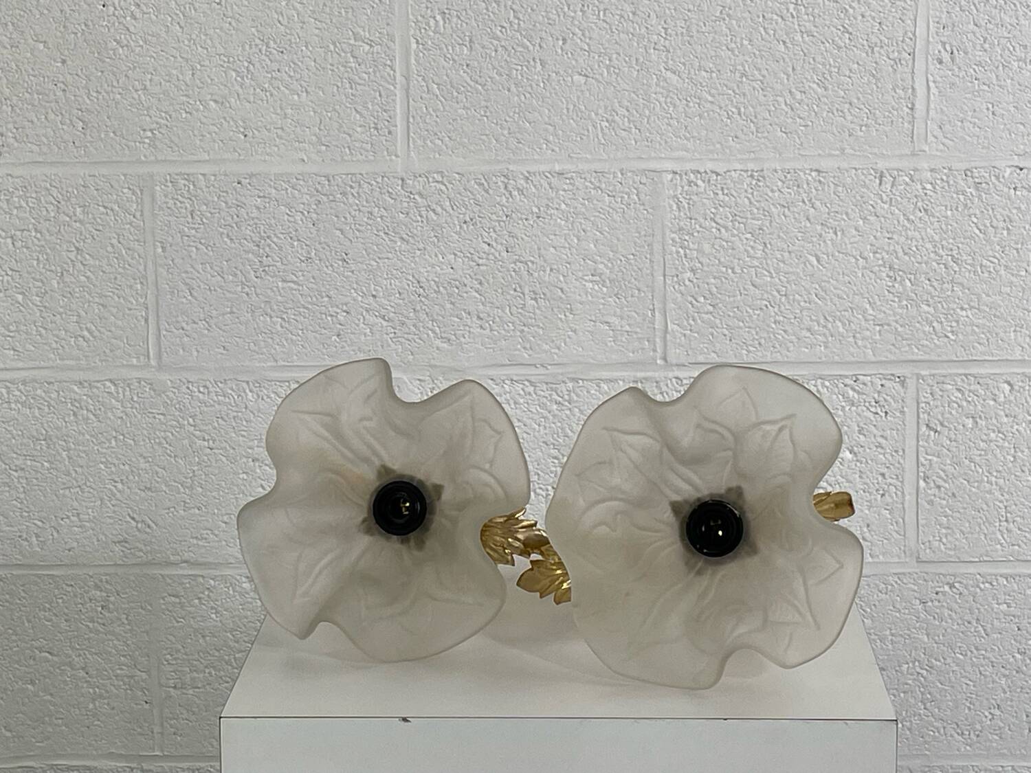 Pair of vintage golden wall lights