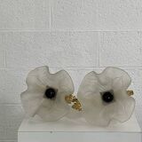 Pair of vintage golden wall lights