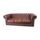 Brown leather chesterfield sofa