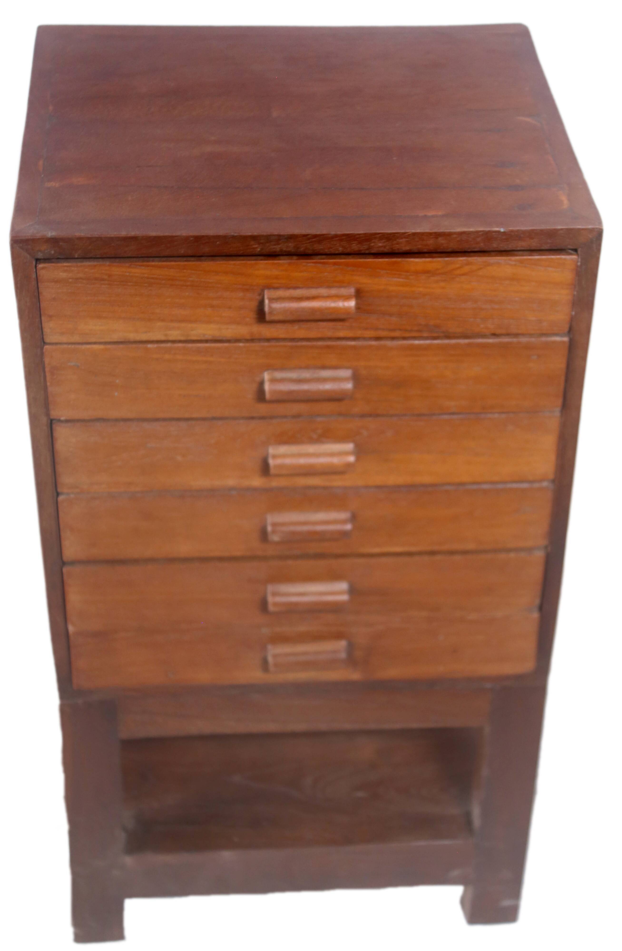 Former antique Burmese teak workshop cabinet