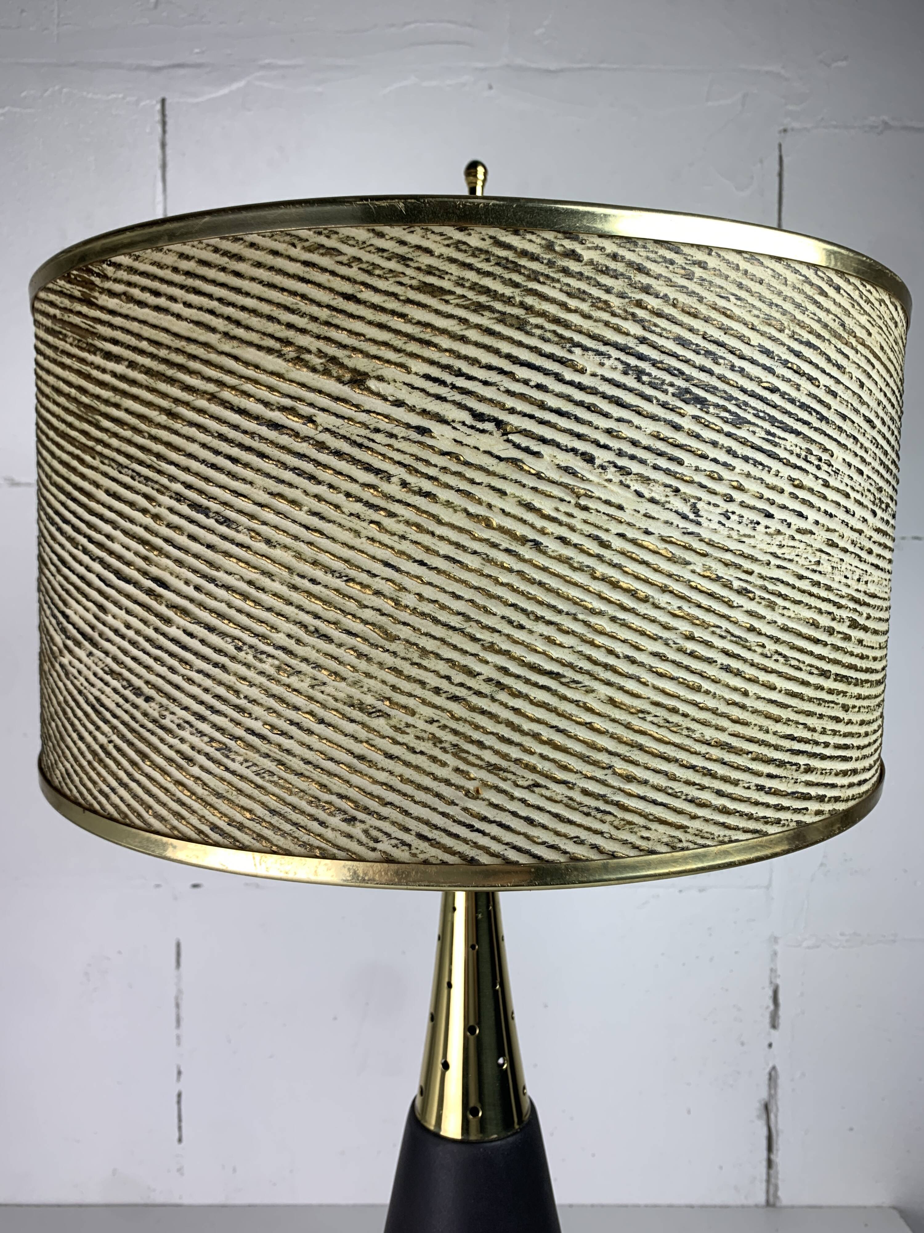 Large midcentury sputnik Stilnovo style brass table lamp, US 1950s