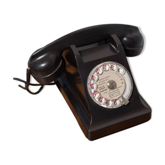 Rotary dial phone, black bakelite phone