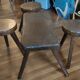 Brutalist living room / coffee table + 3 stools / design 20th