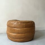 pouf in genuine leather patchwork colors, 1970