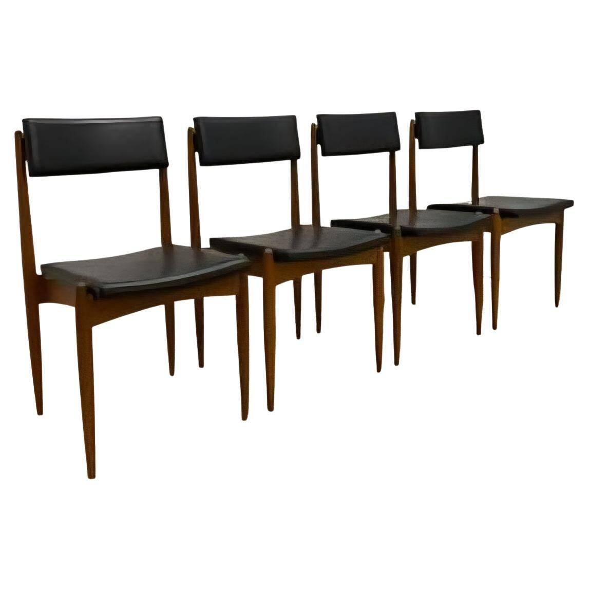 Set of four rare mid-century dining chairs, Denmark, 1970s