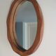 Brutalist mirror in solid oak, hand carved, Belgium 1970