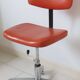 Eurosit vintage industrial workshop chair in chromed metal and orange imitation leather