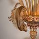 Venetian chandelier in gilded and pink Murano glass, 5 light arms, circa 1930.