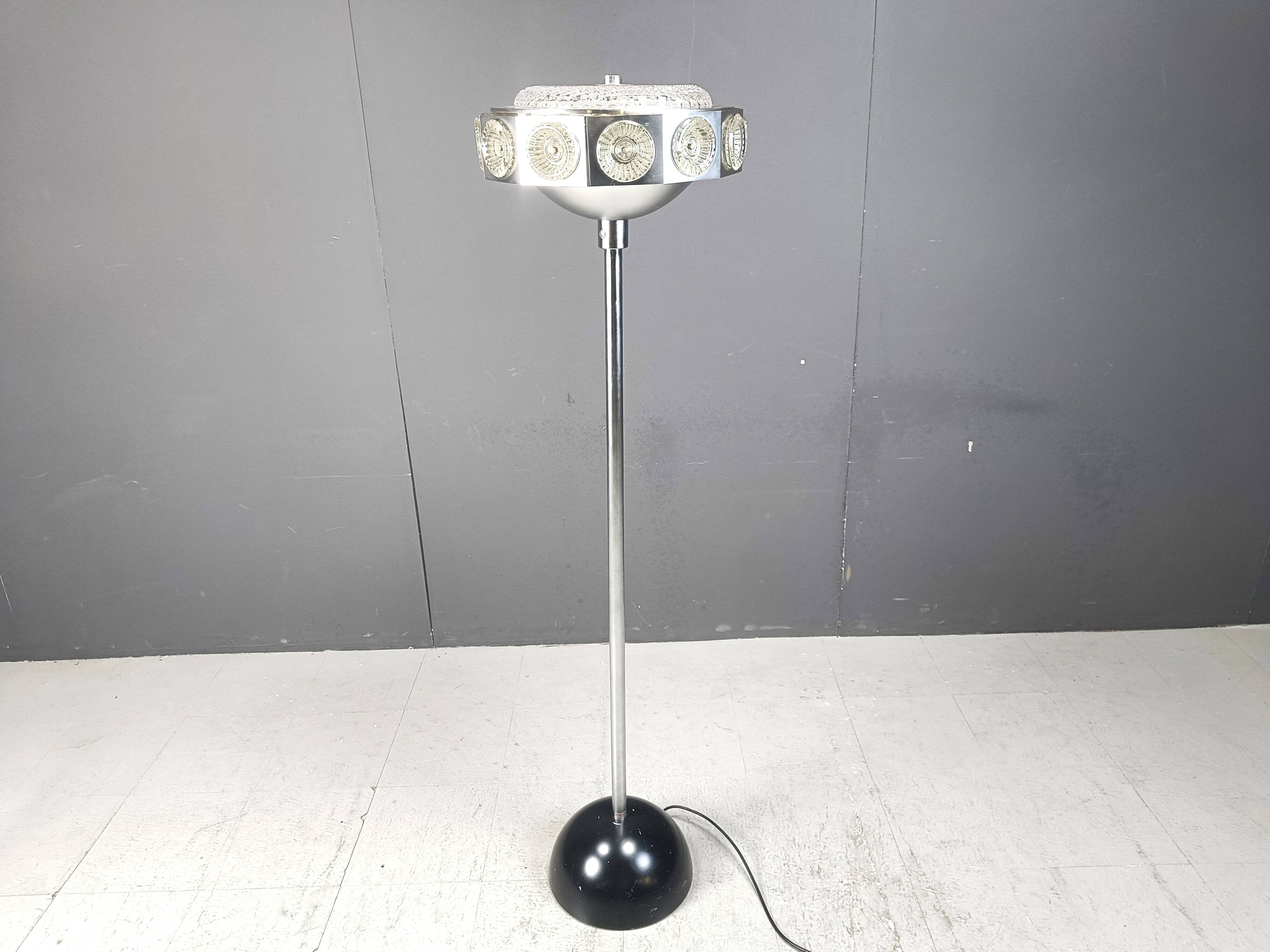 Vintage spacec age ufo floor lamp, 1970s