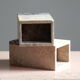 Pair of travertine and granite vases Art Deco