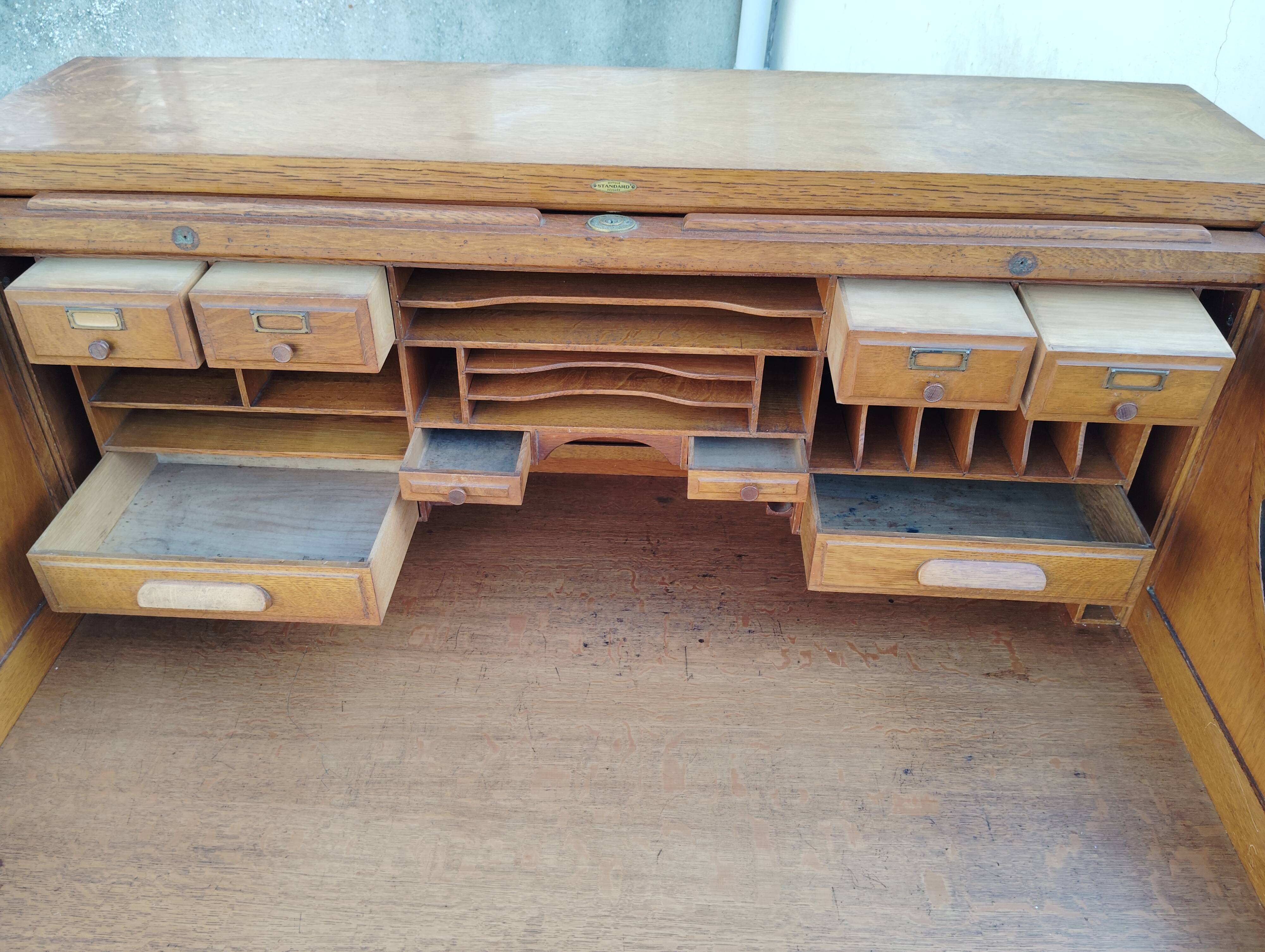 American desk with a "roll top" curtain