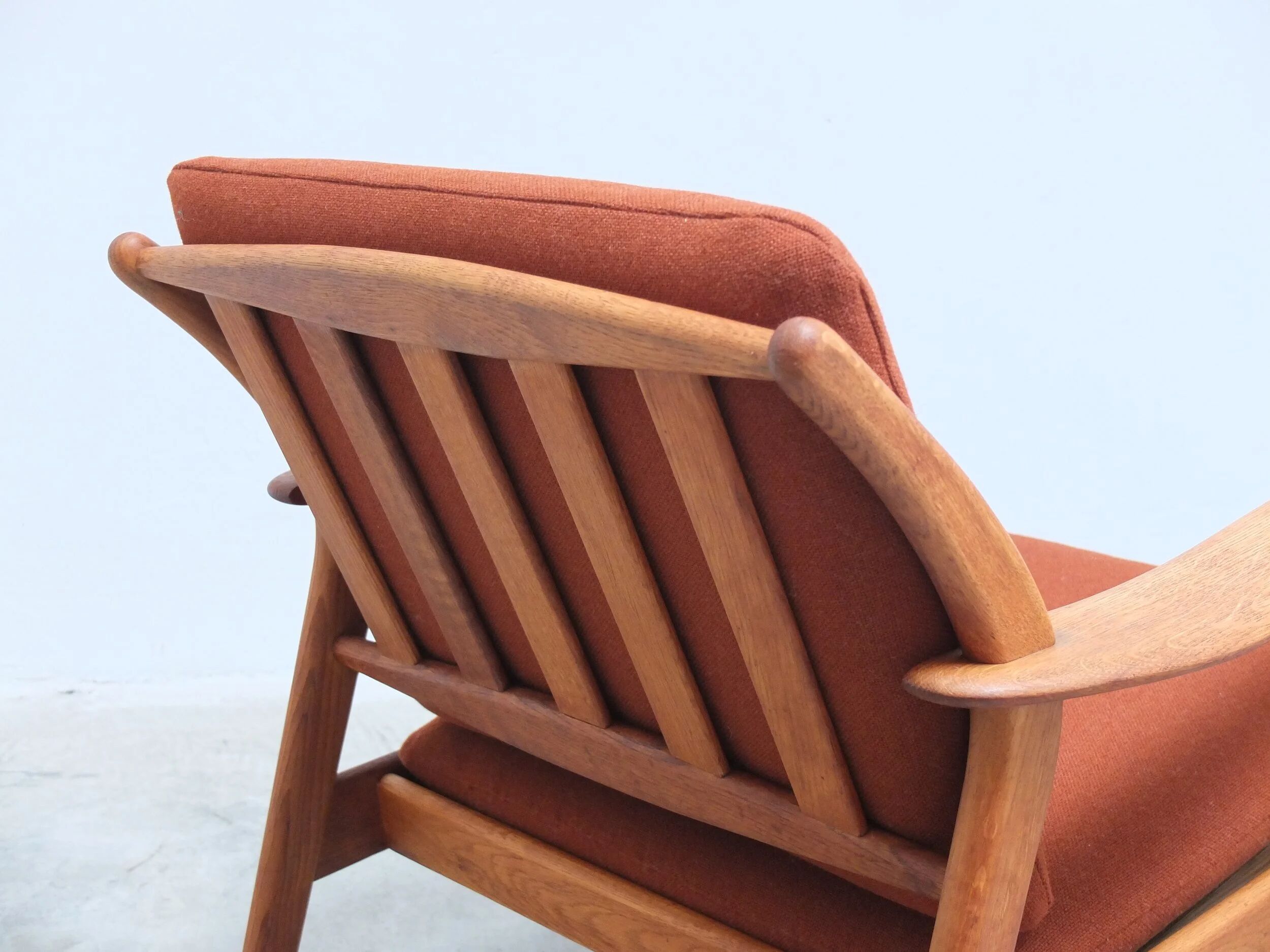 Danish pair of easy chairs in oak by Niels Koefoed, 1960s