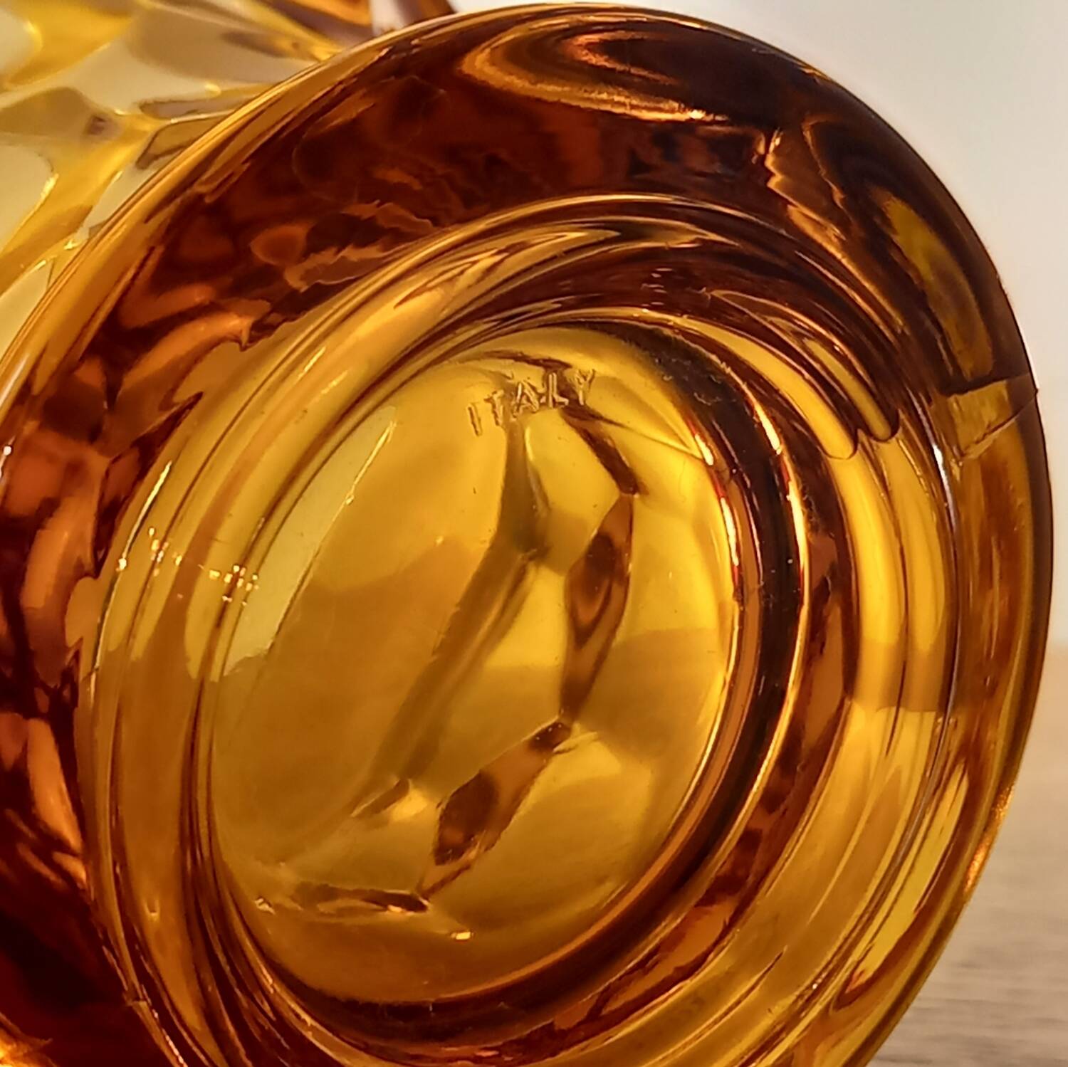 Orangeade service in amber glass