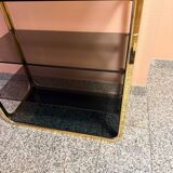 Vintage shelf in brass and smoked glass – Italian work, circa 1970.