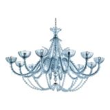 Contemporary Turquoise Cà Rezzonico Murano Glass Chandelier With Necklace