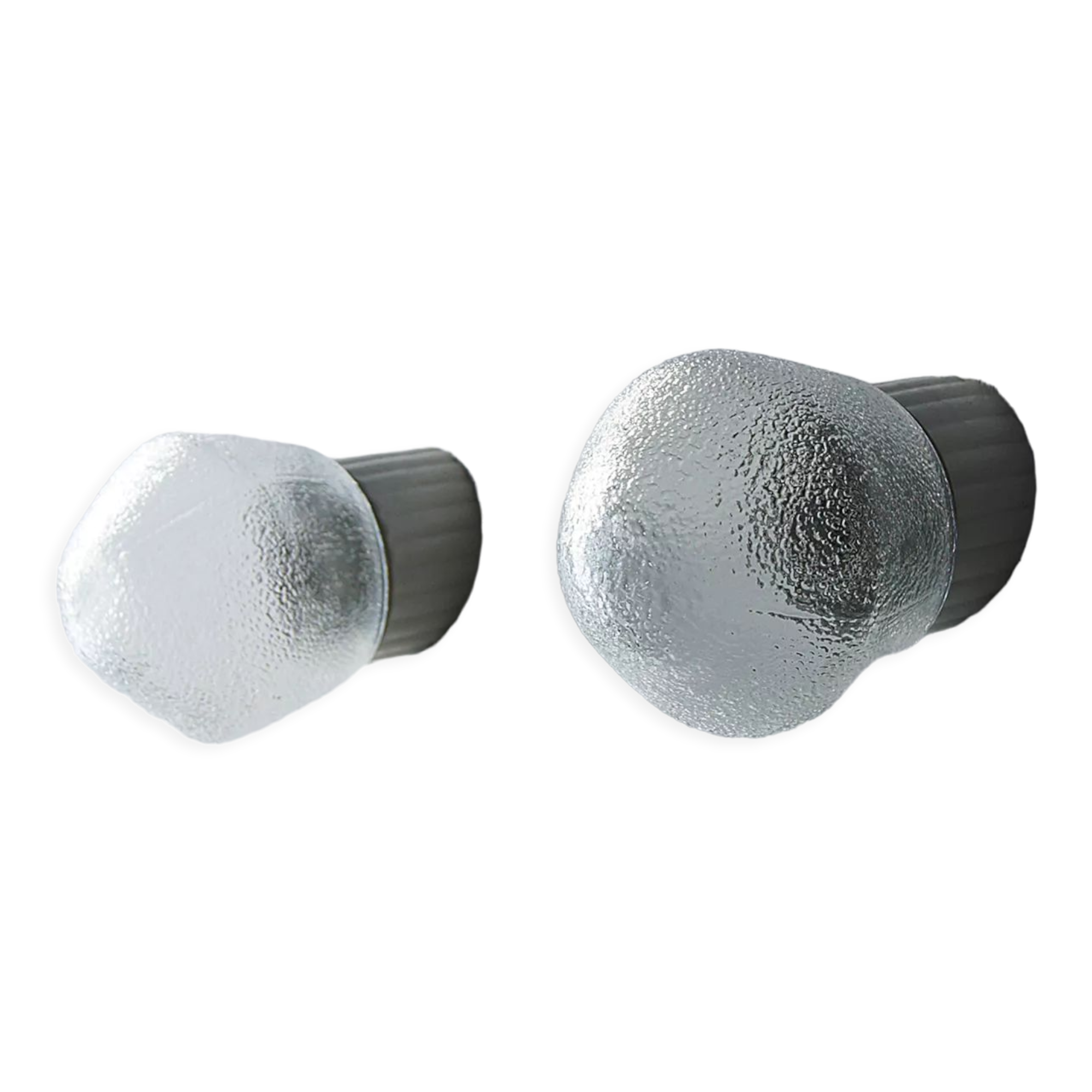 Industrial Porcelain and Glass Sconce, 1950s, Set of 2