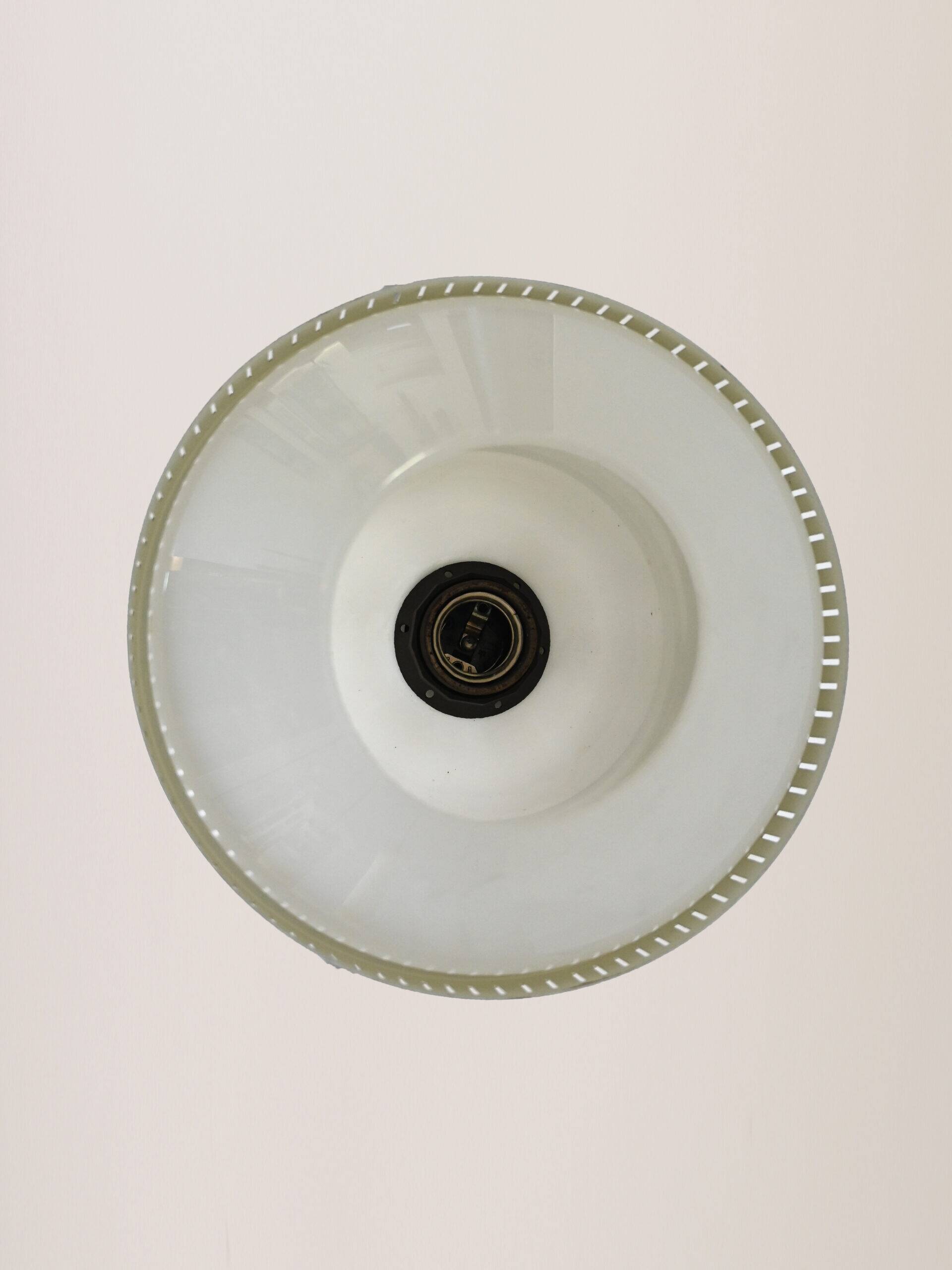 Glass and metal pendant lamps