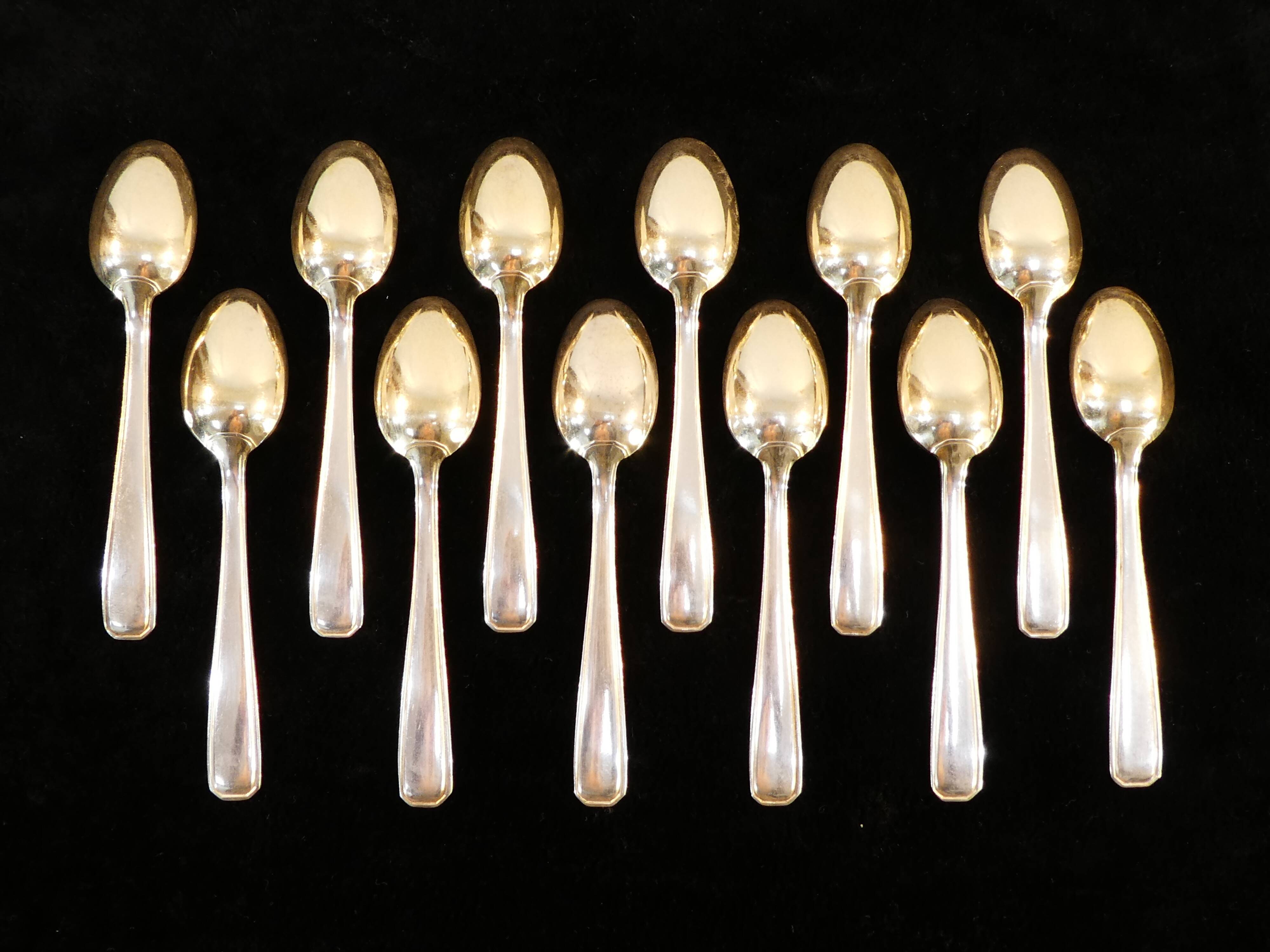 12 spoonfuls a moka boulenger art deco in silver metal modele suzy