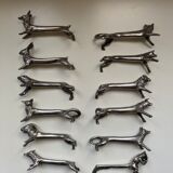 Silver metal animal knife door art nouveau style Sandoz