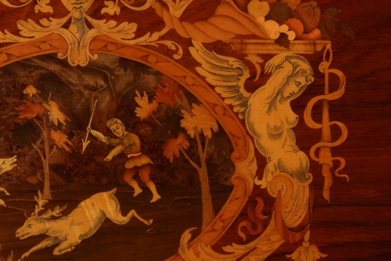 Bar cabinet in wood marquetry