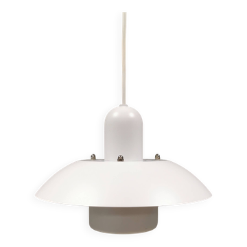 Lampe suspendue blanche des années 1980, produite par Form-Light Denmark.