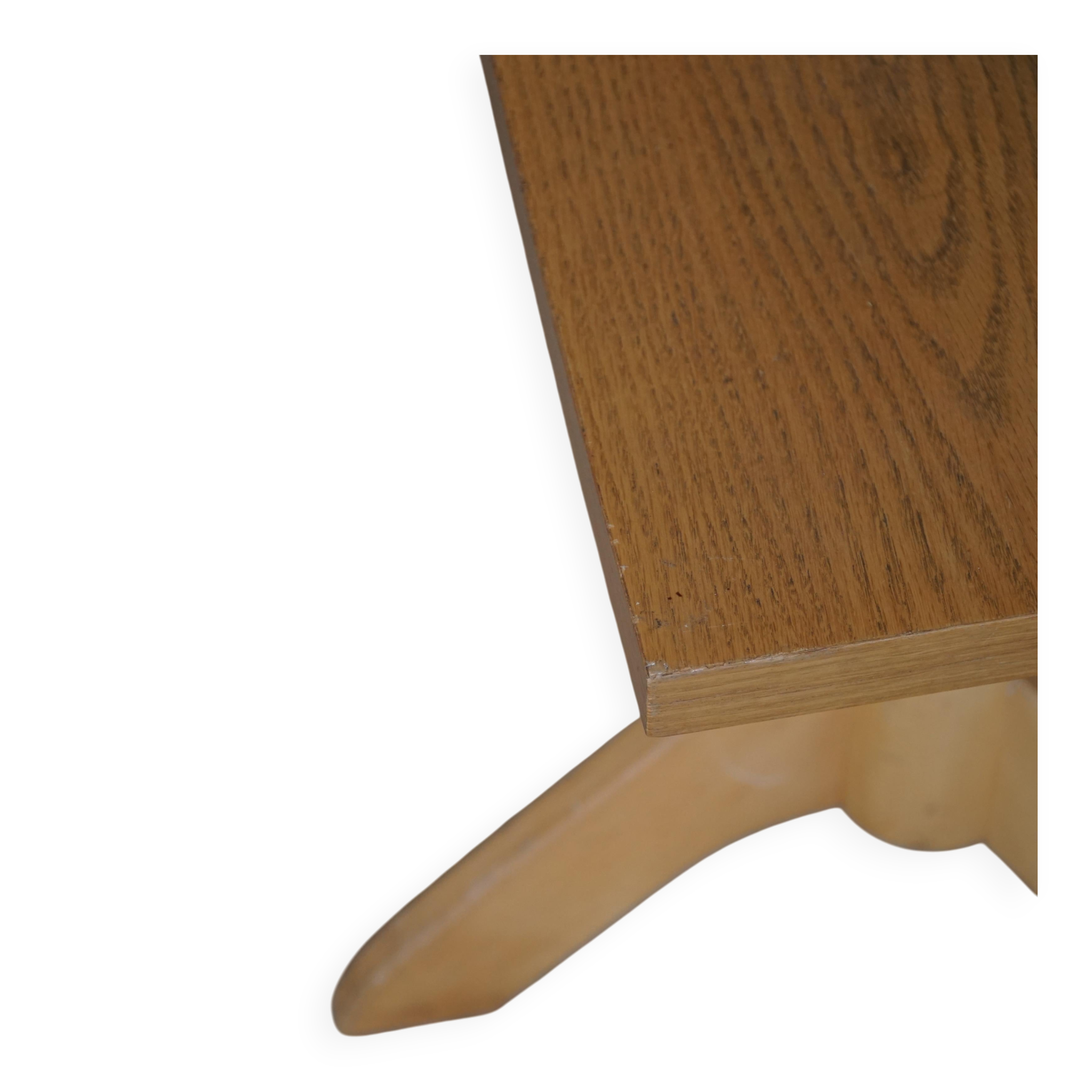 Tabouret trépied pivotant en orme, design danois du milieu du siècle, années 1970