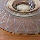 Large smoked glass bowl with star engraving – 1950s