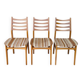3 Scandinavian teak chairs