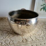 Silver-plated metal planter pot