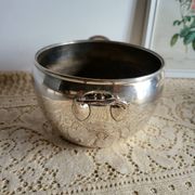 Silver-plated metal planter pot