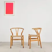 Pair of CH24 Wishbone chairs by Hans J. Wegner, Denmark, 1970s