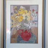 Pastel - Christine Delessert - 48 x 34 cm - bouquet of flowers