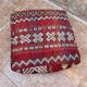 Vintage handmade Berber Kilim pouf, Moroccan floor cushion.
