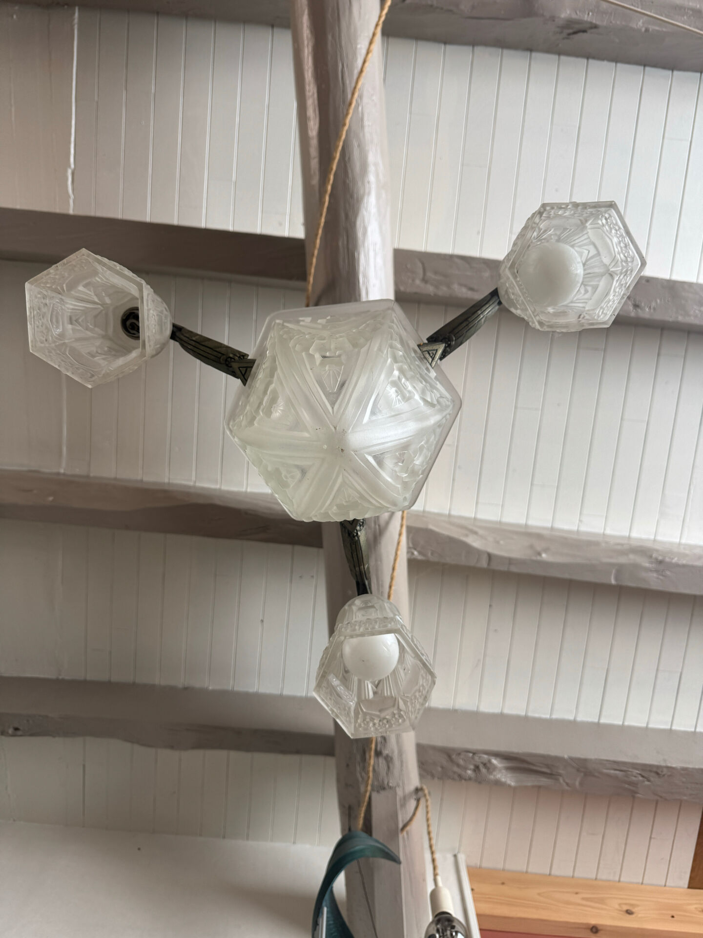 Art Deco chandelier signed