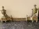 Fireplace front, firebar, fire guard in gilded bronze Louis XVI style.