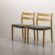 Niels Otto Moller Dining Chairs Model 84 Solid Beech Wood with Grey Velvet