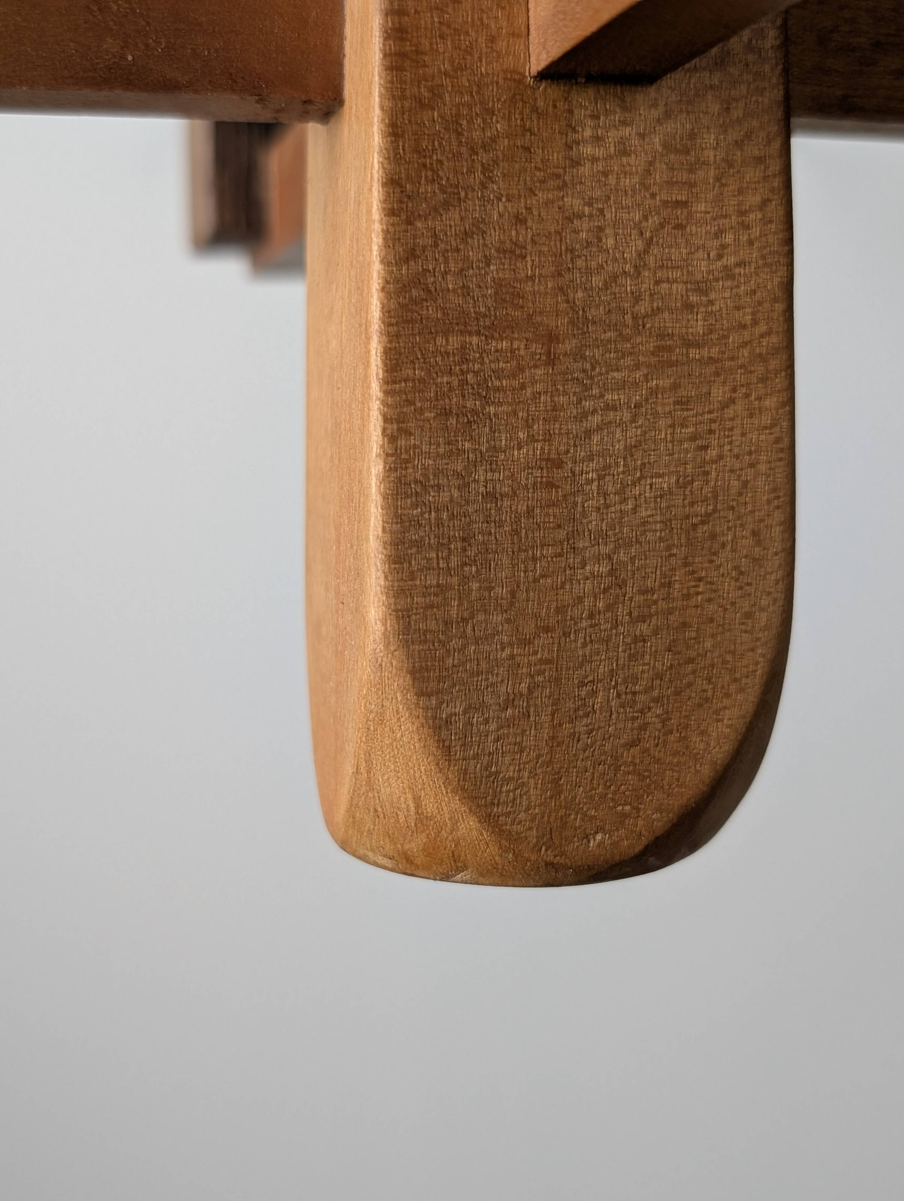 Danish hanging wooden candelabra, Art Deco style, 1970s