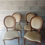 Suite 4 chairs medallion wood and fabric