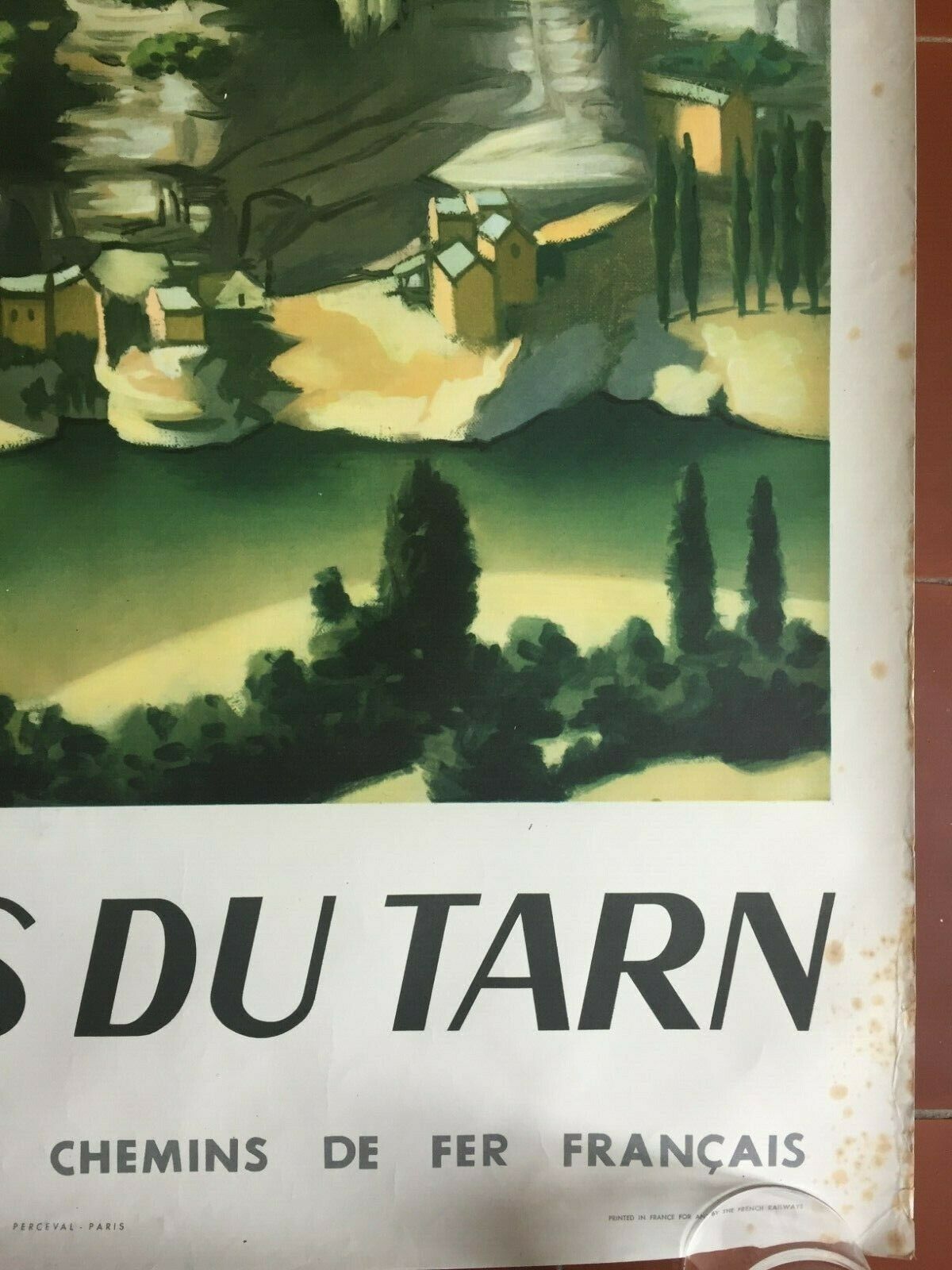 Original tourist poster "Gorges du Tarn" 62x100cm 1952