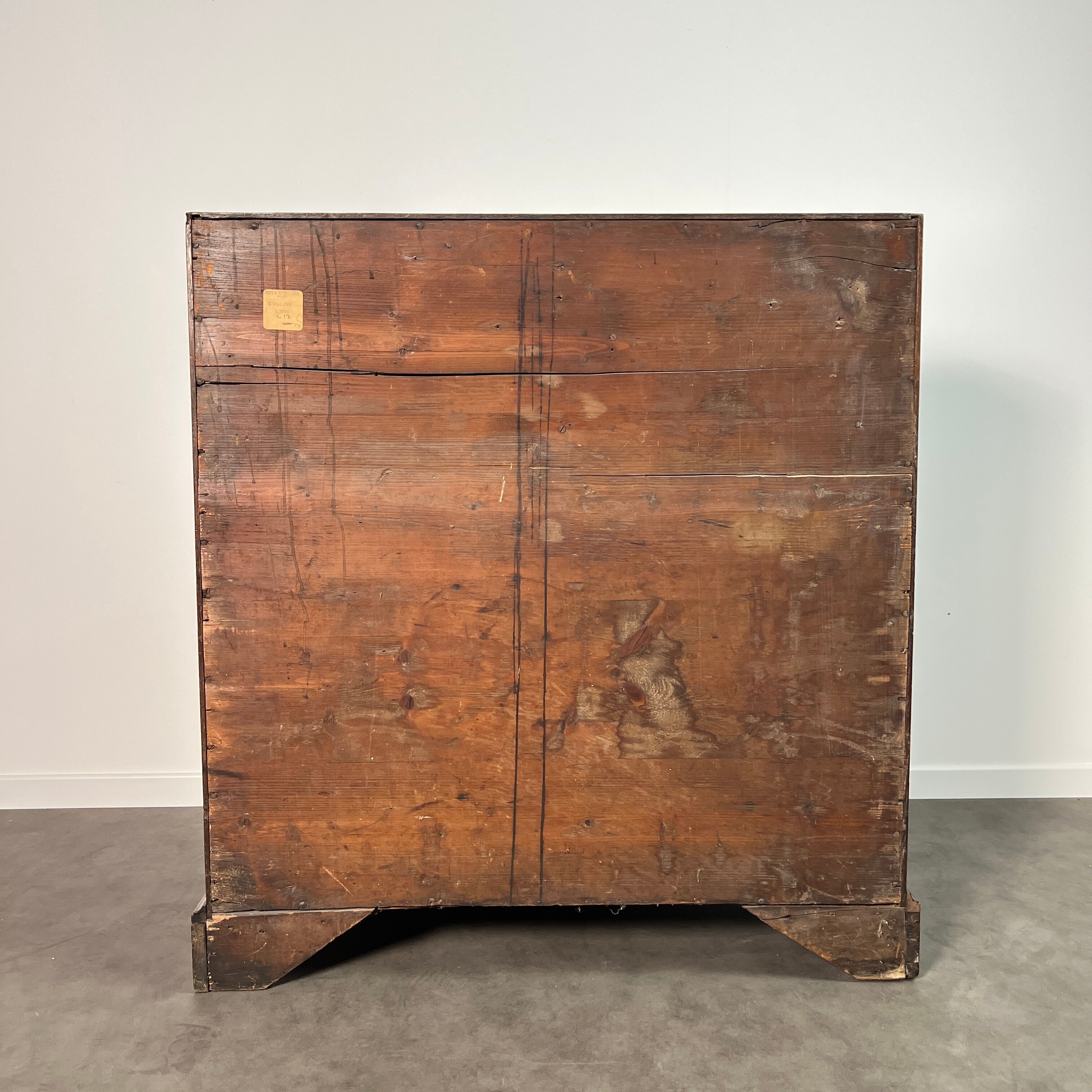 Slant-front desk, chest of drawers, English George III writing desk in oak - 19th century