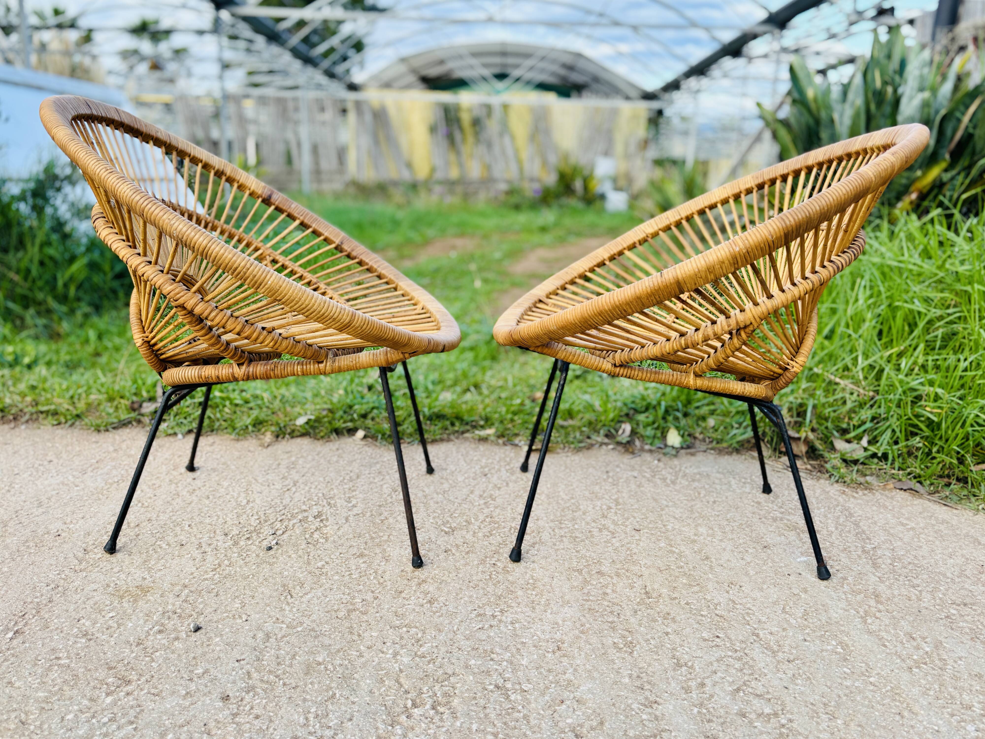 Pair of 1950s "Sun" armchairs