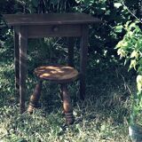 Tabouret tripode bois