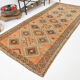 5x11 orange and brown vintage tapis rug, 352x162cm