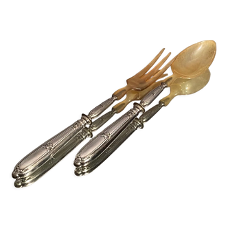 Regency-style silver salad set