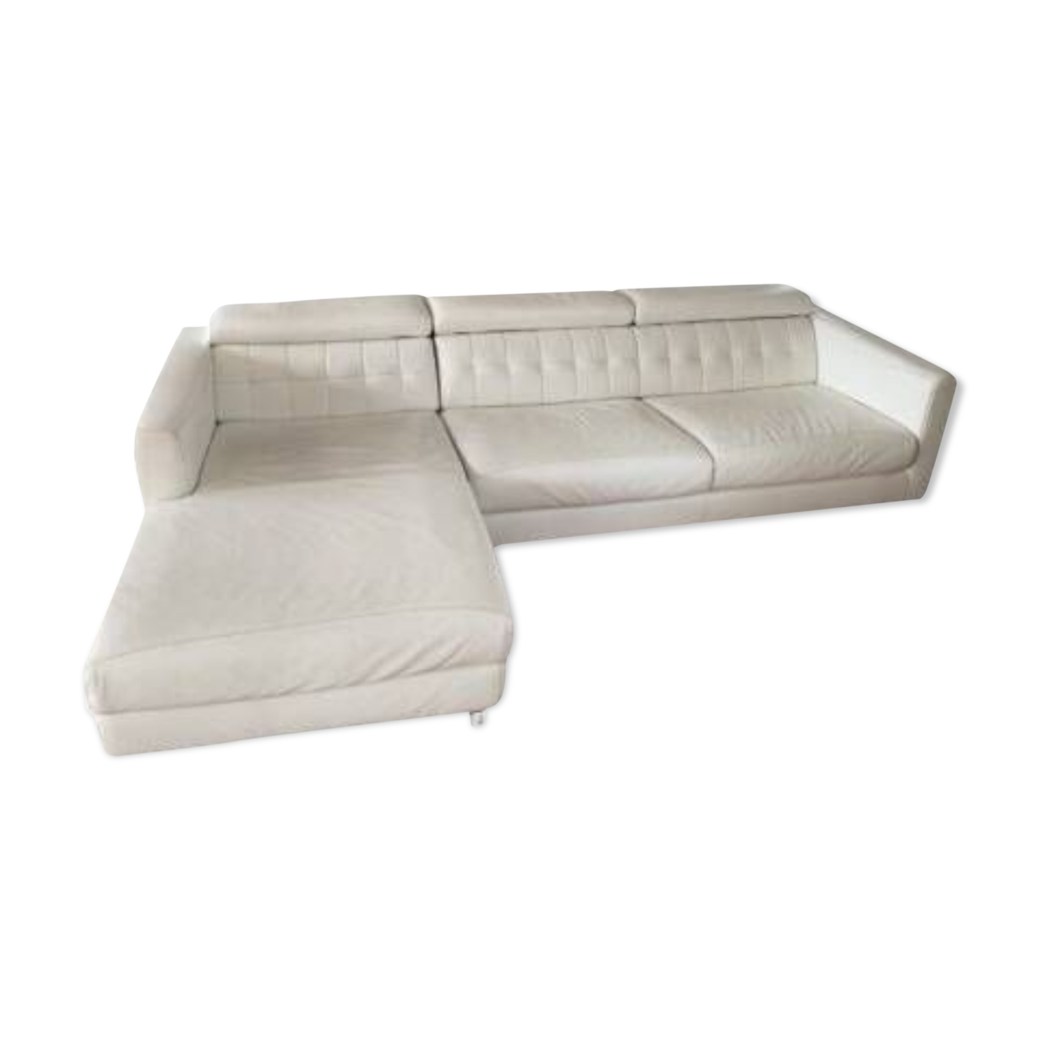 Leather sofa, white leather corner sofa