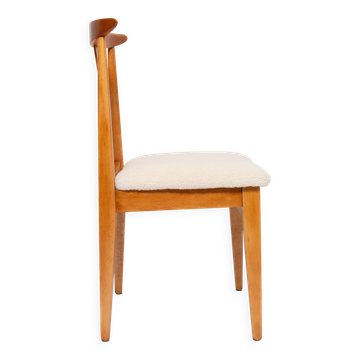 Mid-Century Chair in Cream Ivory Boucle, designed by Mr. Zielinski, Europe, 1960s